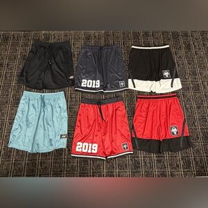 Men's Athletic Mesh Shorts - Red, Black, Light Blue, Navy